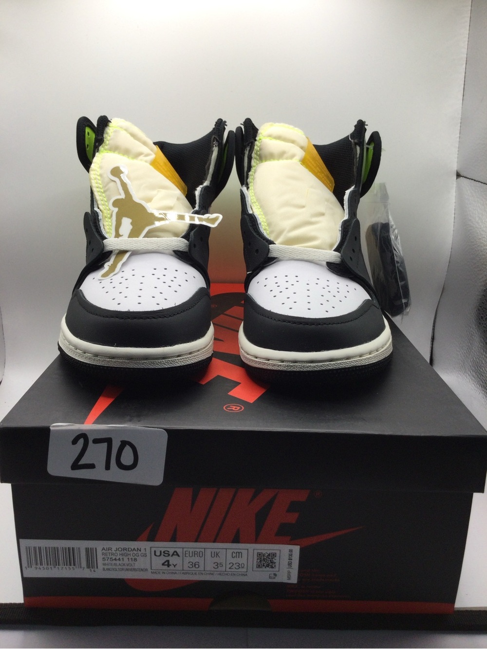 Nike Air Jordan 1 Mid — Black White Yellow Green